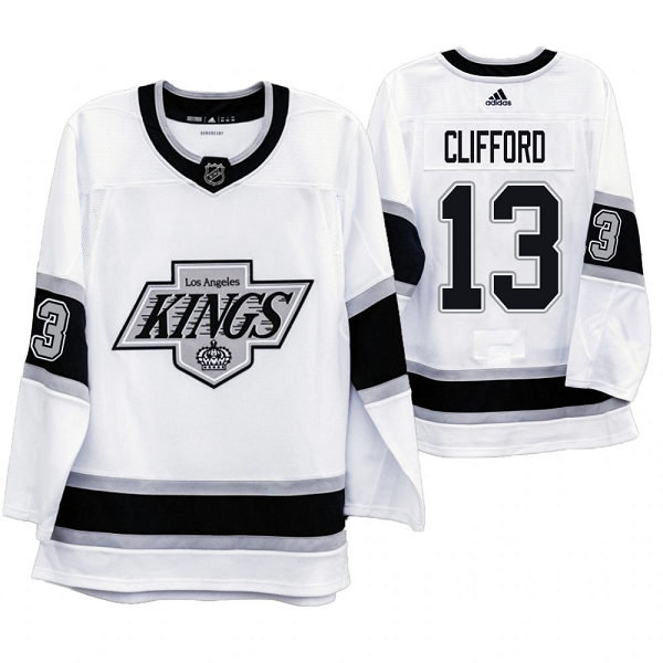 Men's Adidas Los Angeles Kings #13 Kyle Clifford 2020 Heritage Throwback 90s White Jersey