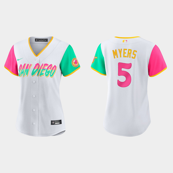 Women's San Diego Padres #5 Wil Myers White 2022 City Connect MLB Jersey