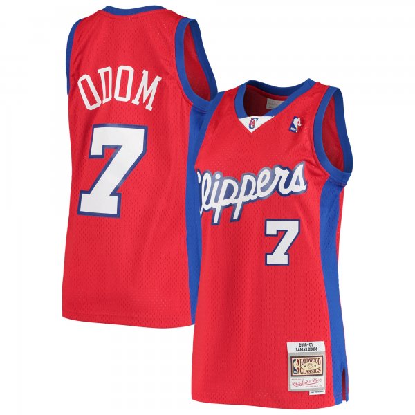 Men's LA Clippers Lamar Odom Mitchell & Ness Red 2000/01 Hardwood Classics Swingman Jersey