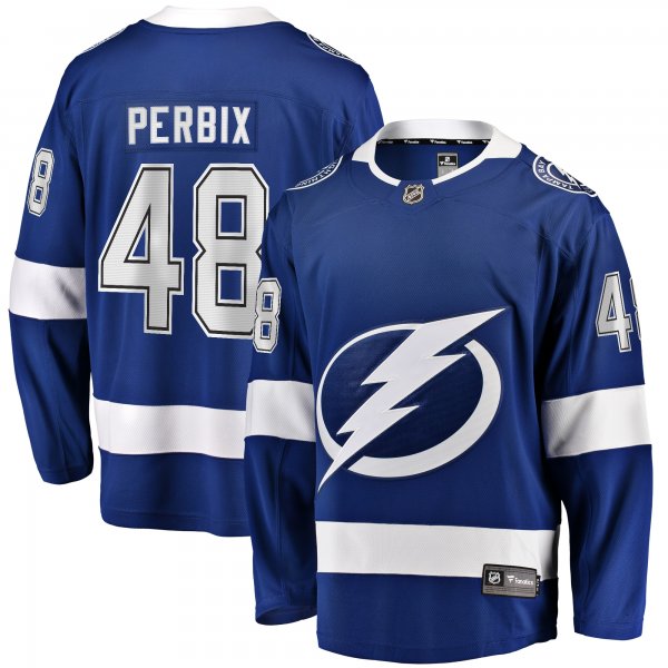 Men's Tampa Bay Lightning Nick Perbix Fanatics Blue Home Breakaway Jersey