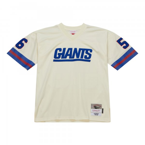 Men's New York Giants Lawrence Taylor Mitchell & Ness Cream Chainstitch Legacy Jersey