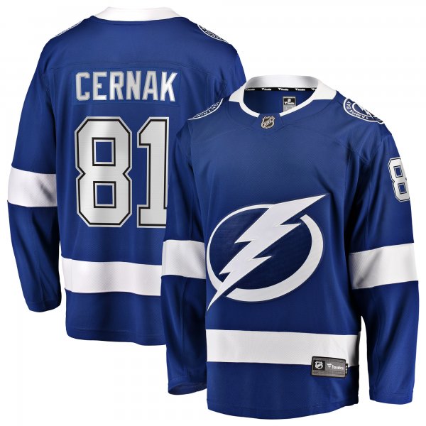 Men's Tampa Bay Lightning Erik Cernak Fanatics Blue Home Breakaway Player Jersey