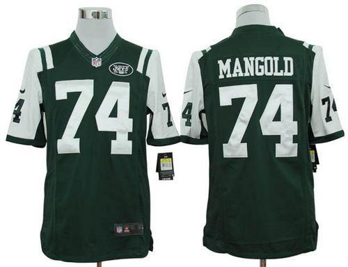 Nike New York Jets #74 Nick Mangold Green Team Color Men's Stitched NFL Limited Jersey