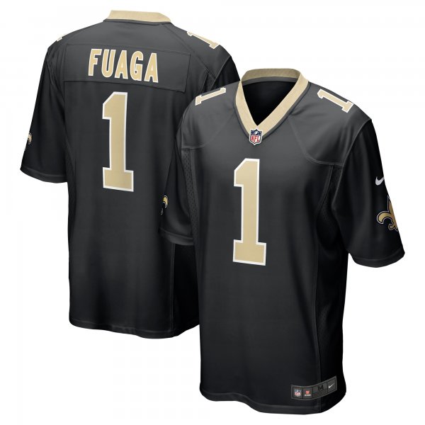 Men's New Orleans Saints Taliese Fuaga Nike Black 2024 NFL Draft First Round Pick Player Game Jersey