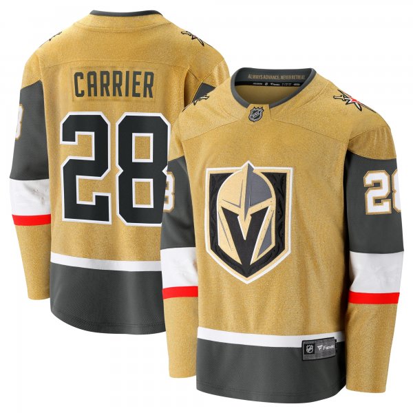 Men's Vegas Golden Knights William Carrier Fanatics Gold Home Breakaway Jersey