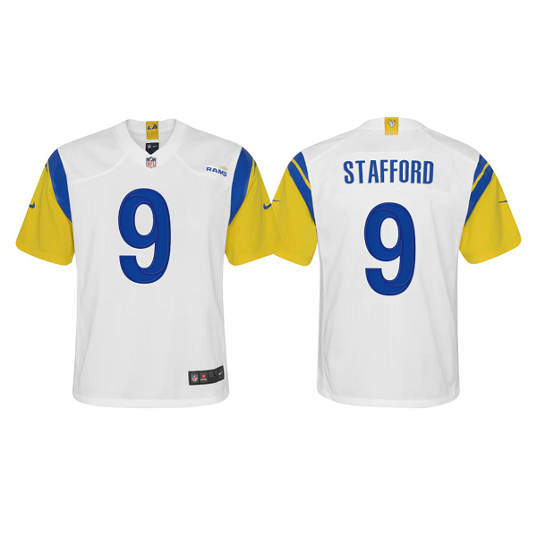 Youth Los Angeles Rams #9 Matthew Stafford 2021 White Limited Modern Throwback NFL Jersey