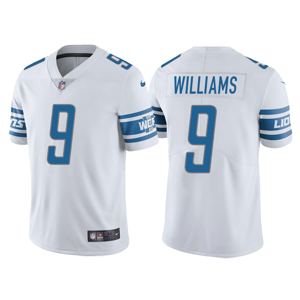 Men's Detroit Lions Jameson Williams #9 White 2022 NFL Draft Vapor Limited Jersey