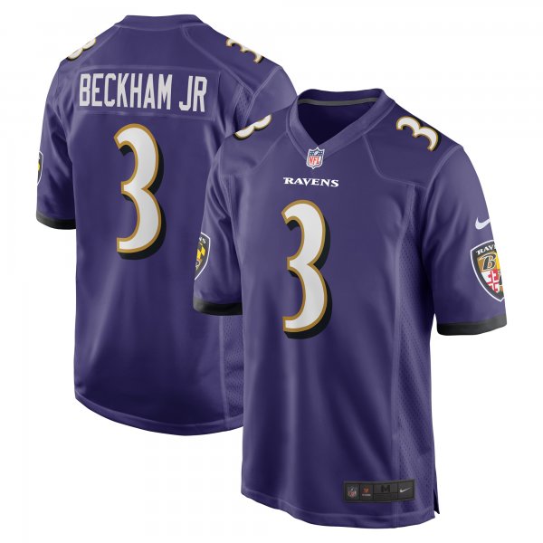 Men's Baltimore Ravens Odell Beckham Jr. Nike Purple Game Jersey