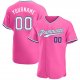 Men's Custom Pink White-Navy Authentic Baseball Jersey