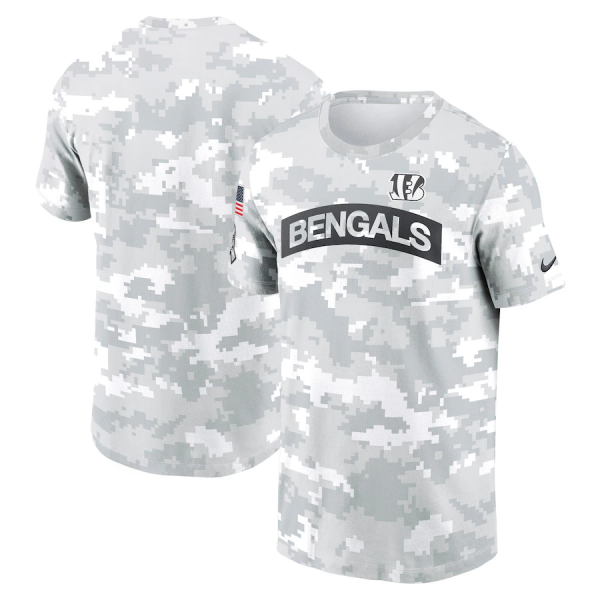 Men's Nike Arctic Camo Cincinnati Bengals 2024 Salute To Service Performance T-Shirt