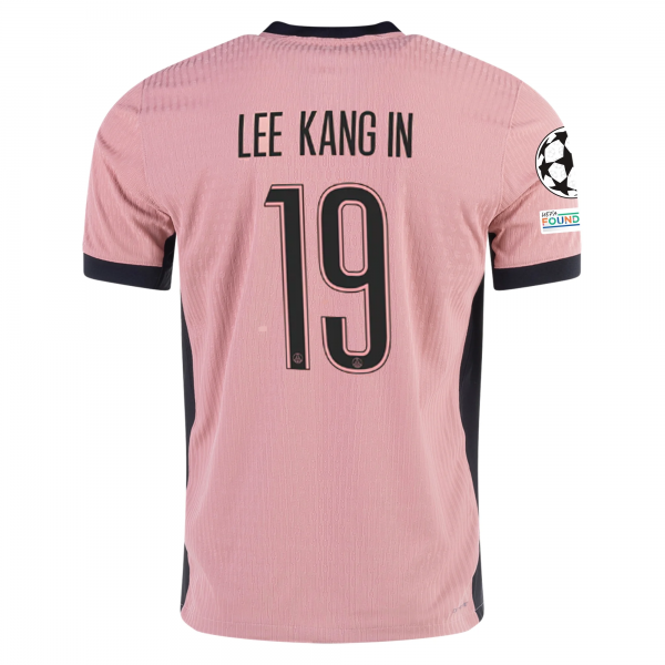 Nike Paris Saint-Germain Lee Kang-in Third Jersey w/ Champions League Patches 24/25 (Rust Pink/Black)