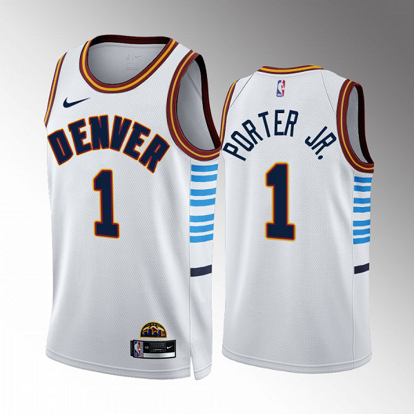 Men's NBA Denver Nuggets Michael Porter Jr. White #1 2022-23 City Edition Jersey