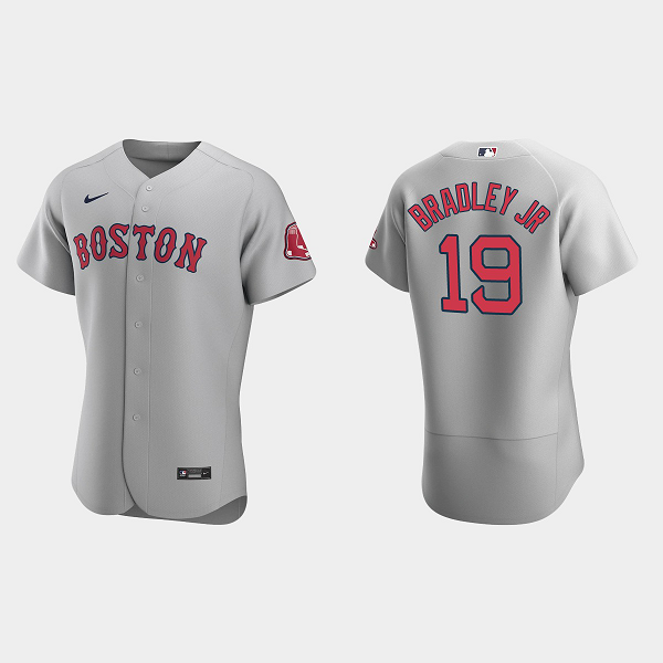 Men's Boston Red Sox #19 Jackie Bradley Jr. Flex Base Road MLB Jersey - Gray