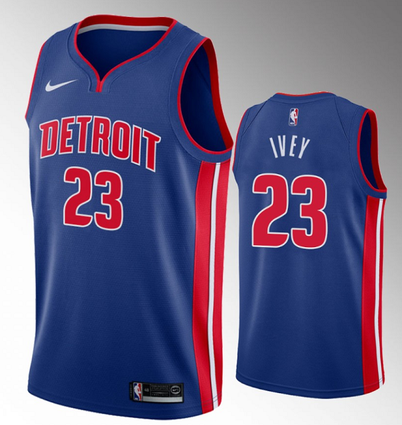 Men's Detroit Pistons #23 Jaden Ivey Icon Edition Royal NBA Jersey