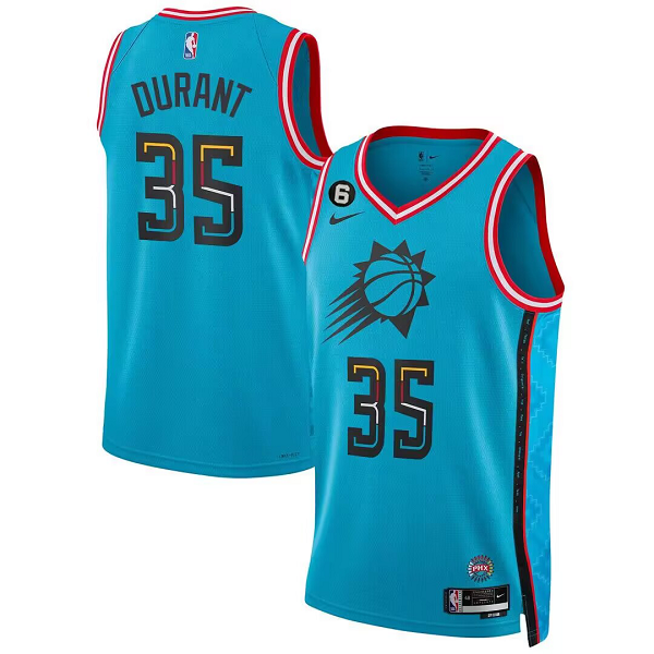 Women Phoenix Suns #35 Kevin Durant Blue City Edition Swingman Stitched NBA Jersey