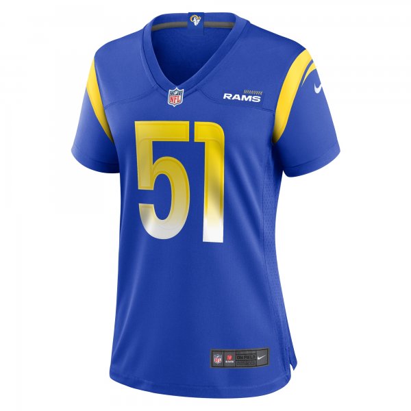 Women's Los Angeles Rams Zach VanValkenburg Nike Royal Team Game Jersey