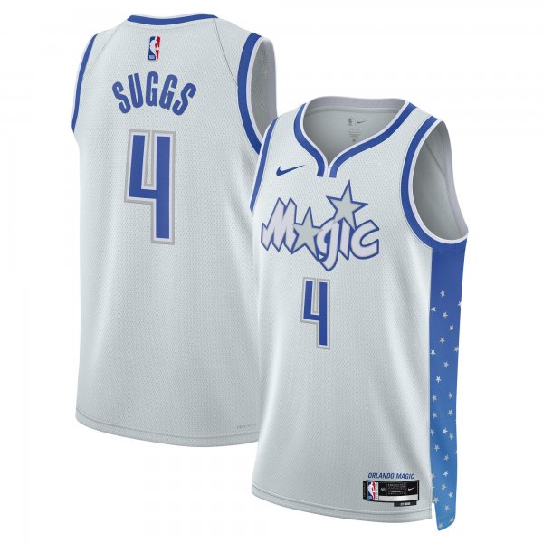 Men's Unisex Orlando Magic #4 Jalen Suggs Nike Silver 2025/26 Swingman City Edition Jersey