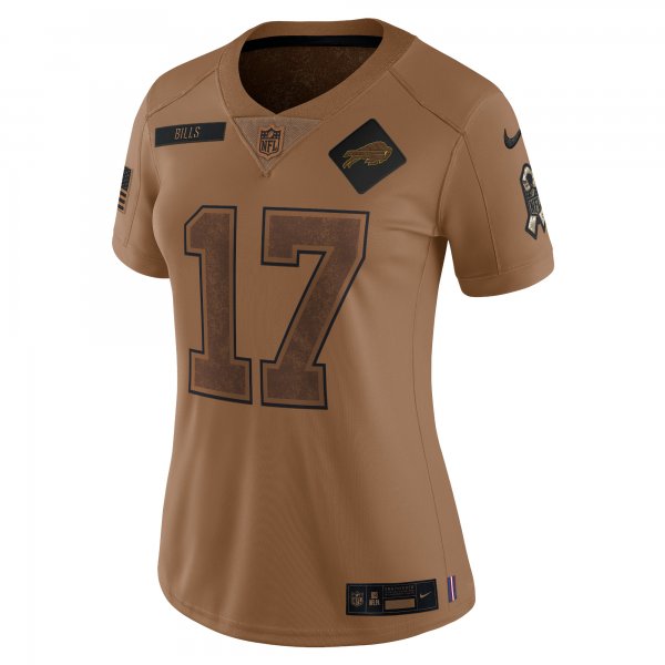 Women's Buffalo Bills Josh Allen Nike Brown 2023 Salute To Service Limited Jersey