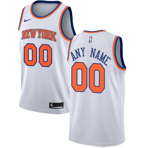 Men's Nike Knicks Personalized Swingman White NBA Association Edition Jersey