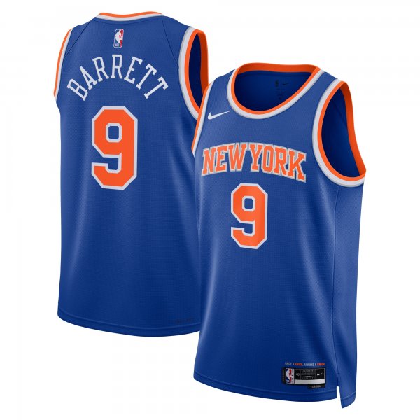 Unisex New York Knicks RJ Barrett Nike Blue Swingman Jersey - Icon Edition