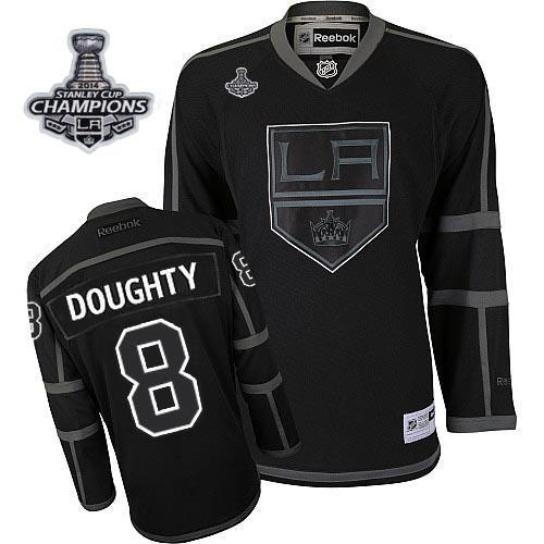 Los Angeles Kings #8 Drew Doughty Black Ice 2014 Stanley Cup Champions Stitched NHL Jersey