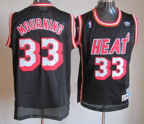 Men's Miami Heat #33 Mourning Black Throwback Stitched NBA Jersey