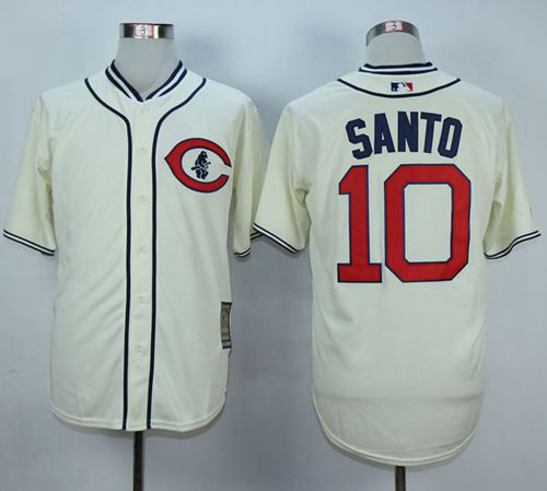 Chicago Cubs #10 Ron Santo Cream 1929 Turn Back The Clock Stitched MLB Jersey