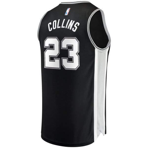 Men's San Antonio Spurs Zach Collins Fanatics Black Fast Break Replica Jersey - Icon Edition