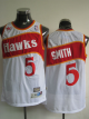 Men's Atlanta Hawks #5 Josh Smith White Stitched Throwback NBA Jersey