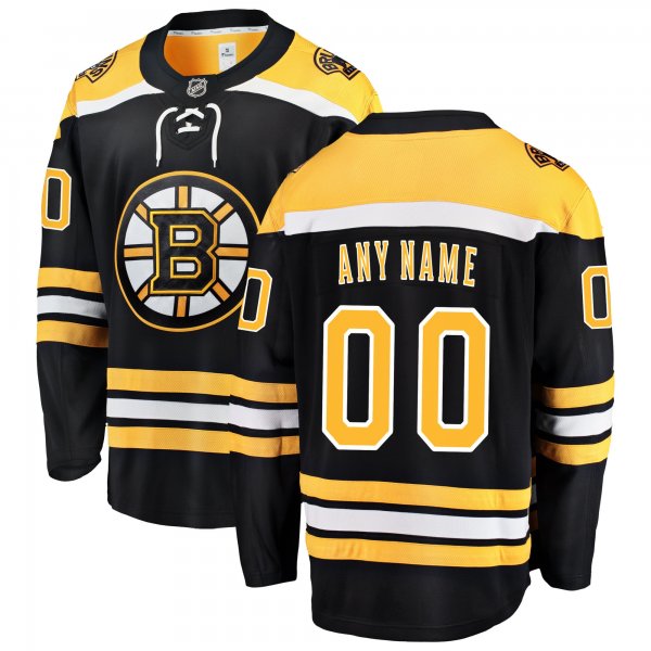 Men's Boston Bruins Fanatics Black Home Breakaway Custom Jersey