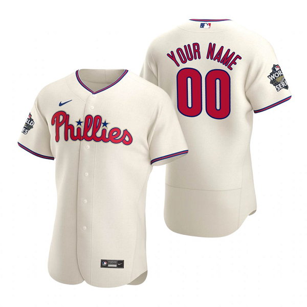 Philadelphia Phillies Custom Cream 2022 World Series Flex Base Jersey