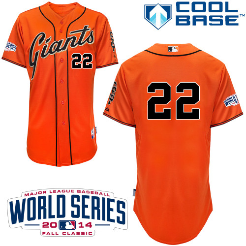 San Francisco Giants #22 Will Clark Orange Alternate Cool Base W/2014 World Series Patch Stitched MLB Jersey