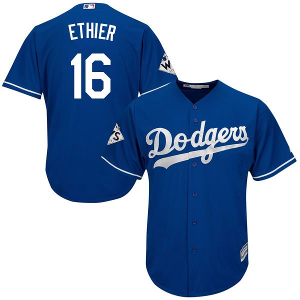 Los Angeles Dodgers #16 Andre Ethier Blue New Cool Base 2017 World Series Bound Stitched MLB Jersey