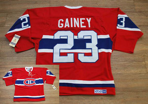 Montreal Canadiens #23 Bob Gainey Stitched Red CH CCM Throwback NHL Jersey