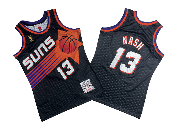 Men's Phoenix Suns #13 Steve Nash 1996-97 Black Mitchell and Ness NBA Jersey