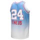 Men's Sacramento Kings Reggie Theus Mitchell & Ness White/Light Blue 1985/86 Hardwood Classics Fadeaway Swingman Player Jersey