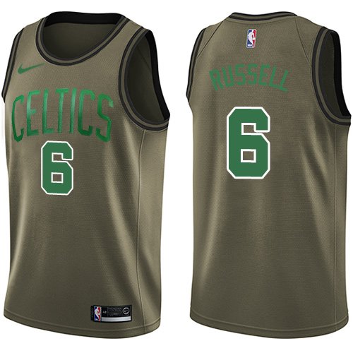 Men's Nike Boston Celtics #6 Bill Russell Green Salute to Service Swingman NBA Jersey