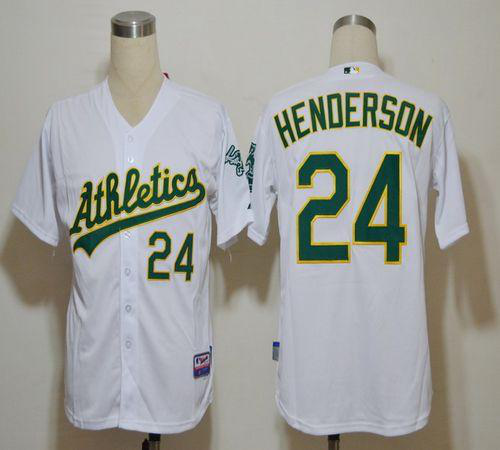 Oakland Athletics #24 Rickey Henderson White Cool Base Stitched MLB Jersey