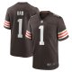 Men's Cleveland Browns Number 1 Dad Nike Brown Game Jersey