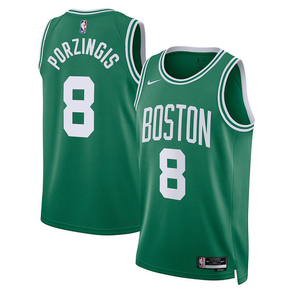 Men's Nike Boston Celtics #8 Kristaps Porzingis Kelly Green NBA Association Edition Swingman Jersey