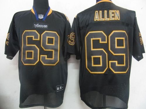 Men's Minnesota Vikings #69 Jared Allen Lights Out Black Stitched NFL Jersey