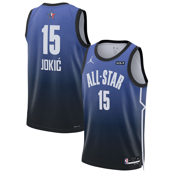 Men's #15 Nikola Jokic Jordan Brand Blue 2023 NBA All-Star Game Swingman Jersey