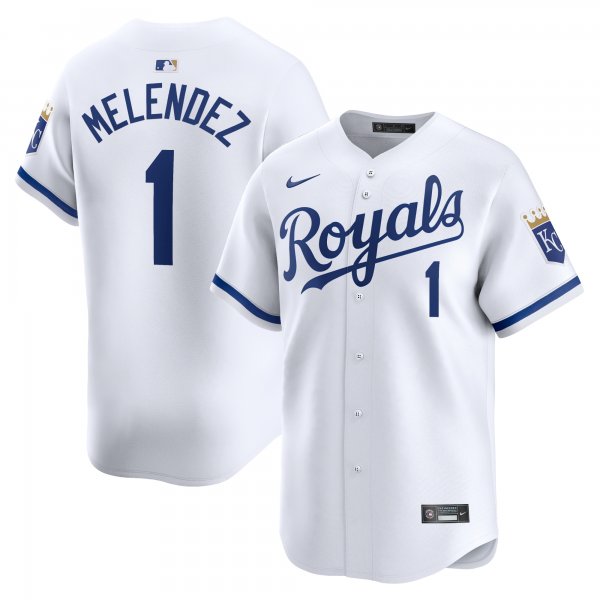 Men's Kansas City Royals #1 MJ Melendez Nike White Home Limited Player Jersey