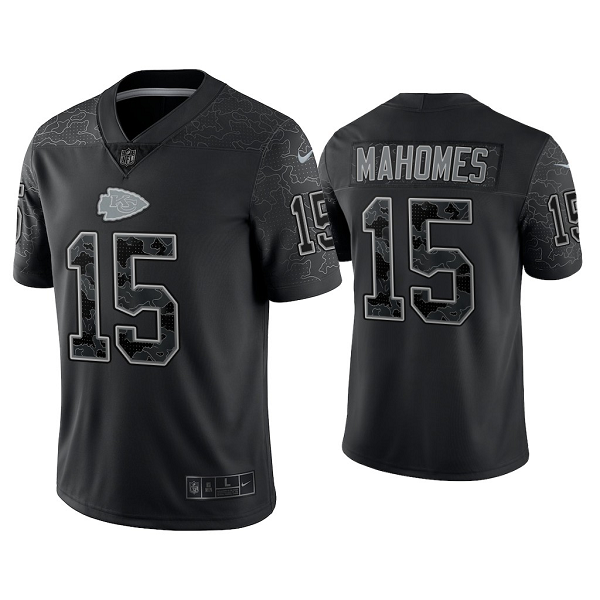 Men's Nike NFL Kansas City Chiefs Patrick Mahomes Reflective Limited Black Jersey