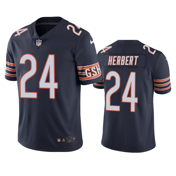 Men's Nike NFL Chicago Bears Khalil Herbert #24 Color Rush Limited Navy Jersey