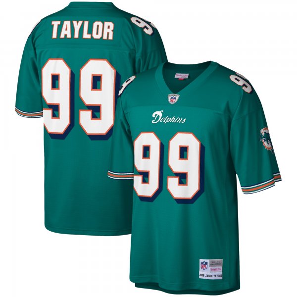 Men's Miami Dolphins Jason Taylor Mitchell & Ness Aqua Legacy Replica Jersey