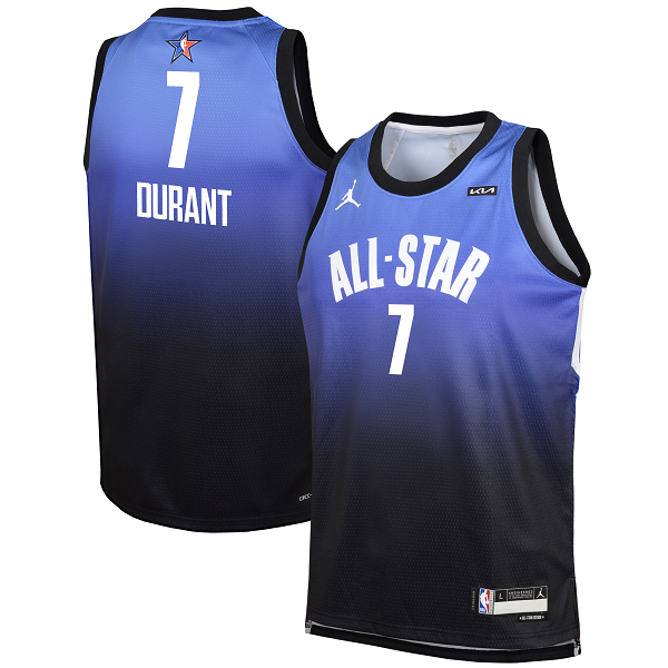 Youth #7 Kevin Durant Jordan Brand Blue 2023 NBA All-Star Game Swingman Jersey