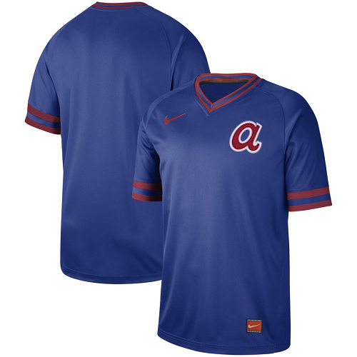 Men's Nike Atlanta Braves Blank Royals Royal Cooperstown Collection Legend V-Neck MLB Jersey