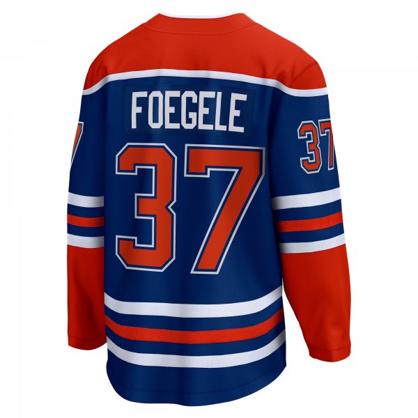 Men's Edmonton Oilers Warren Foegele Fanatics Royal Home Breakaway Jersey