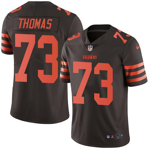 Men's Nike Cleveland Browns #73 Joe Thomas Brown Stitched NFL Limited New Color Rush Jersey